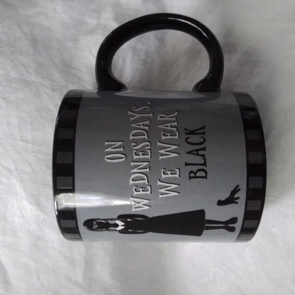 MGM Wednesday "On Wednesdays, We Wear Black" mug 20 oz